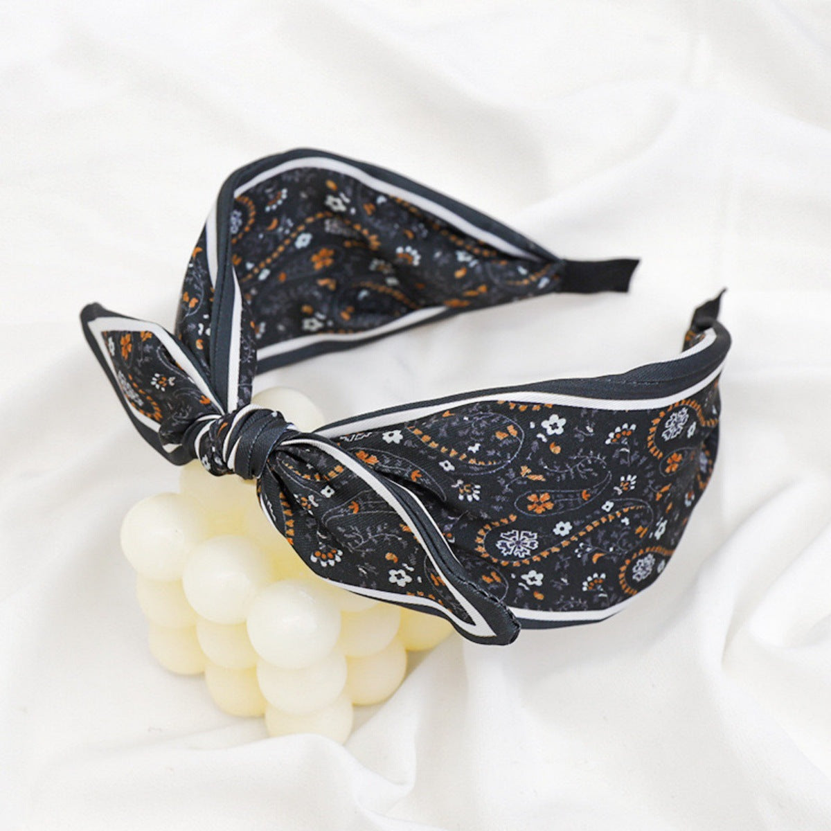 Wholesale cashew satin wide headband